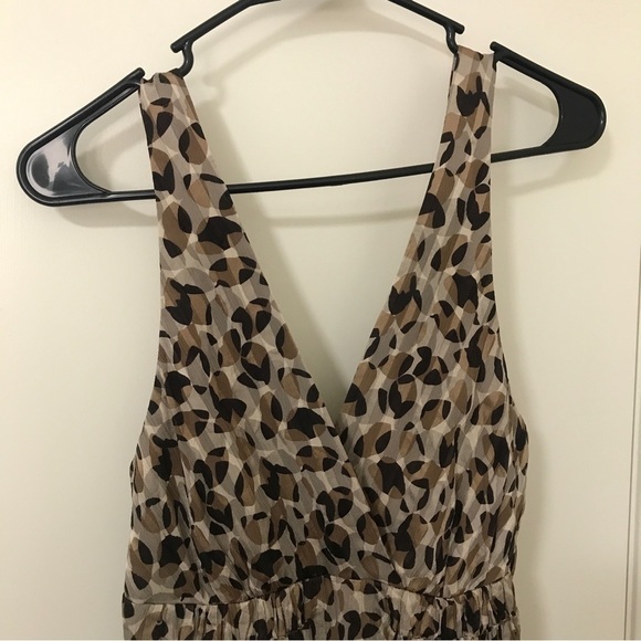 Bcbgmaxazria silk brown circle pattern mini dress - Picture 3 of 10